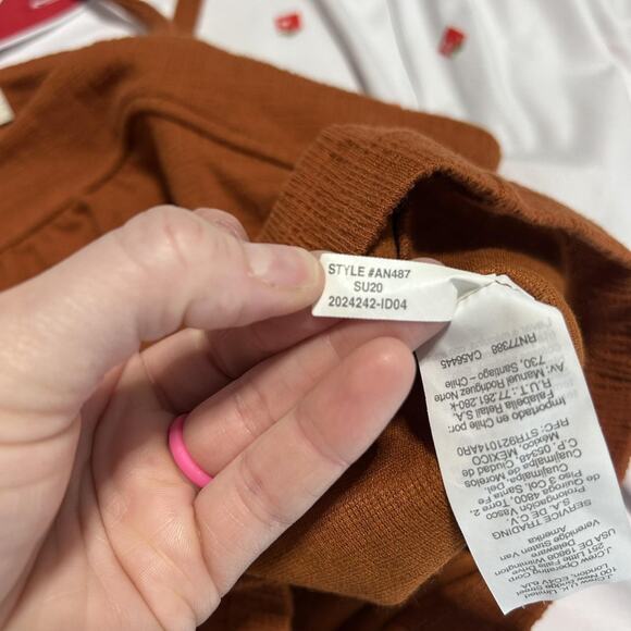 Madewell Top Womens XL Rust Tie Strap Cami Tank Crinkle Gauze Textured AN487 - Picture 5 of 7